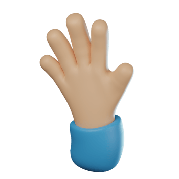 3D Relaxed Hand Gesture Transparent Icon Illustration png