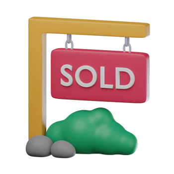 3D Sold Sign Transparent Icon Illustration png