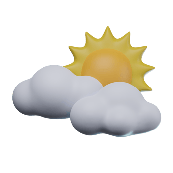 3D Sunny Cloud Transparent Icon Illustration png
