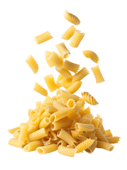 Pasta pieces Floating in mid-air isolated on transparent background png