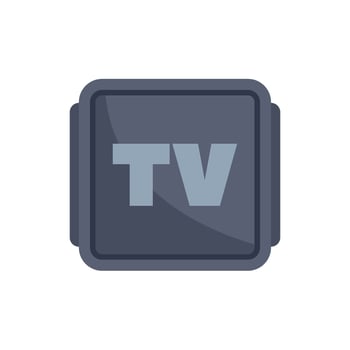 Retro tv set top view showing tv logo vector