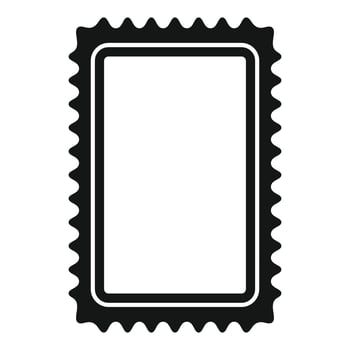 Black rectangular postage stamp with wavy edges vector