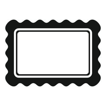 Rectangular black postal stamp with wavy edges for mailing letters vector