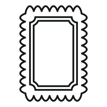 Blank rectangular postage stamp with wavy border for mailing letters vector
