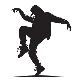 Hip Hop Dance Performer Capturing Urban Energy and Vibrant Rhythmic Choreography vector
