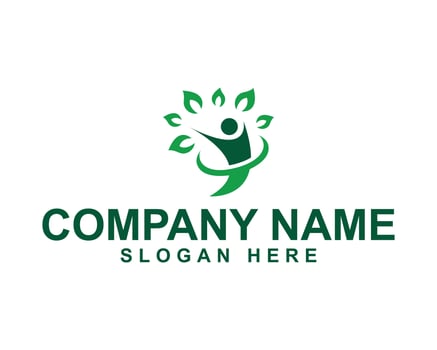 Motivational Life Coach Logo Featuring People and Health Icons vector