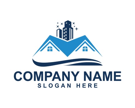 Home and Building Cleaning Logo Design for Professional Services vector