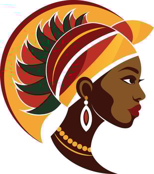 African woman profile illustration vector
