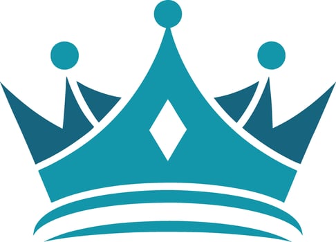A blue crown with three points on it vector