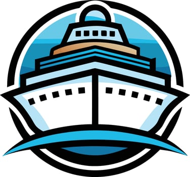 Cruise ship logo design vector