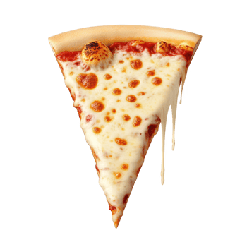 Delicious cheese pizza slice with melted cheese and pepperoni. Isolated on transparent background. png