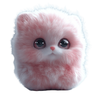 Pink Fluffy Cat png