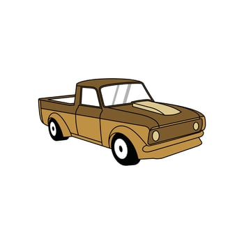 Old Pick up Truck illustration, Vehicle Transportation Isolated on white background, suitable for your design vector