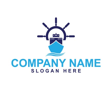 Innovative Sea Freight Transportation Logo Design for Global Businesses vector