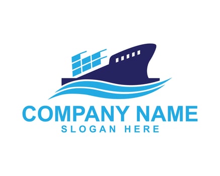 Modern Ship Logo for Freight and Cargo Transportation Services vector