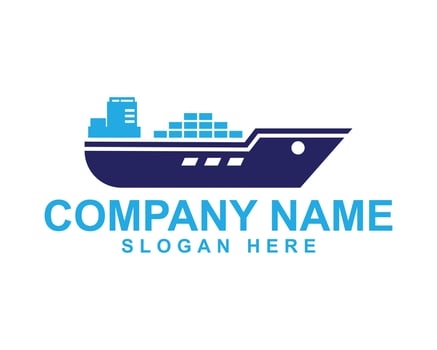 Container Ship Logo for Logistics and Delivery Services vector
