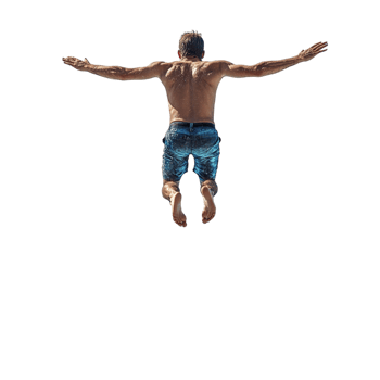 A man jumping into a swimming pool png