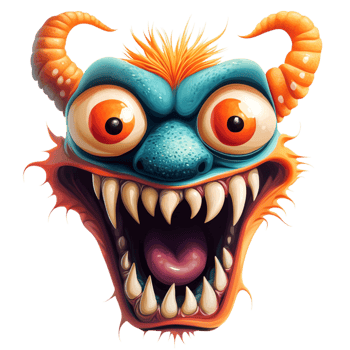A monster cartoon character design for a tee png