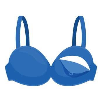 Blue nursing bra for breastfeeding mothers vector