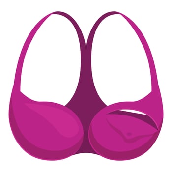 Purple bra with thin straps presenting its inner side vector