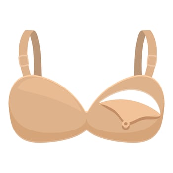 Beige nursing bra for breastfeeding supporting motherhood and comfort vector