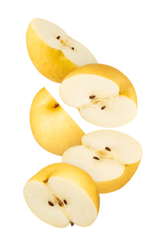 Falling Asian Pear cutout, full depth of field png