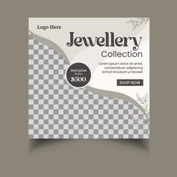 Elegant Jewelry Collection Social Media Template vector