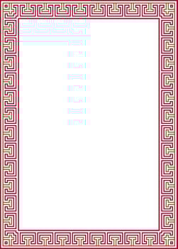 colored classic Greek square ornament. Rectangle of Ancient Greece and Roman Empire. Byzantine painting of walls, floors and ceilings. Decoration of European palaces. vector