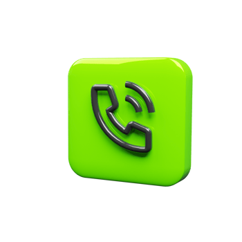Phone icon greean and black color 3d render png