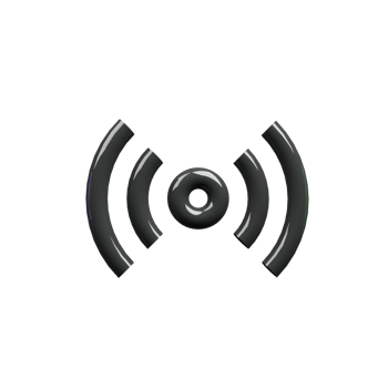 Signal icon 3d render black color png