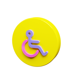 disability icon Yellow and Blue 3d render png