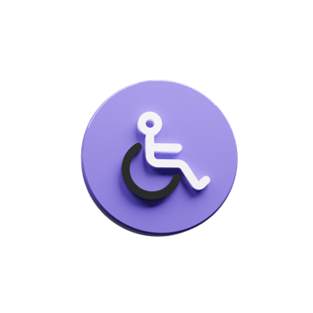 Disability icon 3d render png