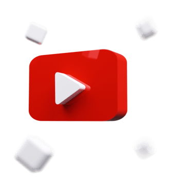 Youtube logo icon 3d render simple png