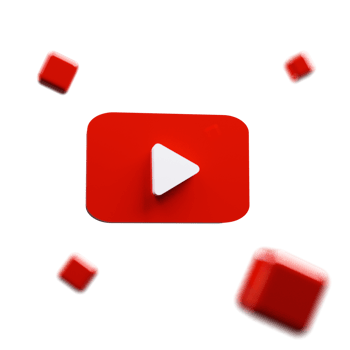 Youtube logo Popular social media, 3d render icon png