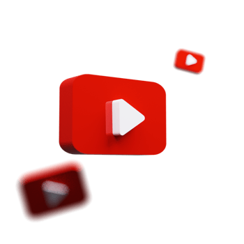 Focus on Youtube logo icon 3d render png