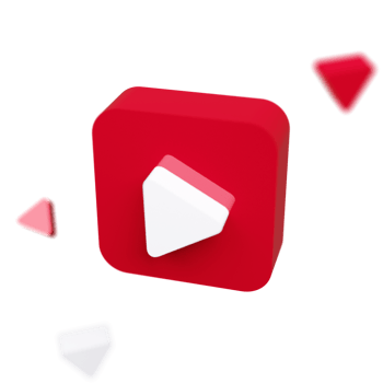 Red Youtube logo 3d render png