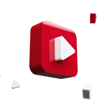 Rounded youtube logo 3d render png