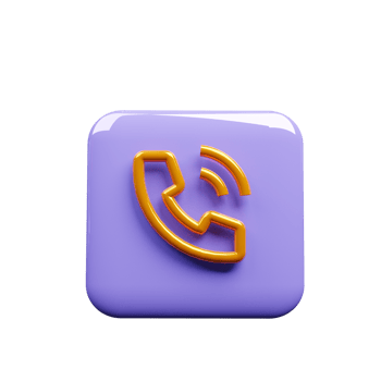 Phone icon 3d render, phone call symbol png