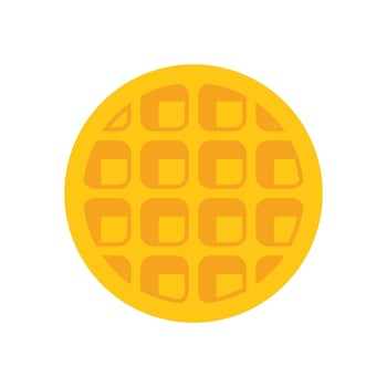 Round waffle icon representing breakfast food vector