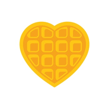 Heart shaped waffle representing love for breakfast food vector