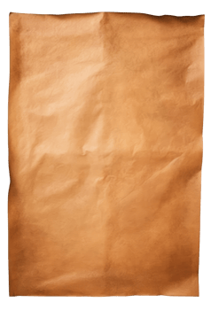 Old vertical brown paper sheet isolated on transparent background png