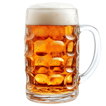 A large glass of beer on a black background png