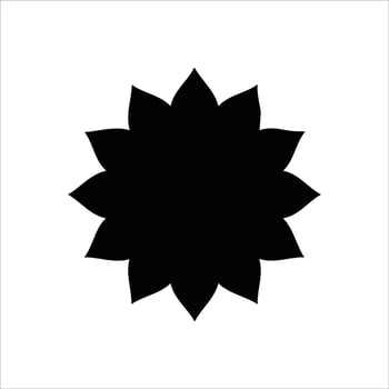 sunflower icon silhouette with white background vector