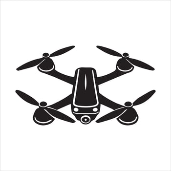 Flying Drone Outline Clipart vector