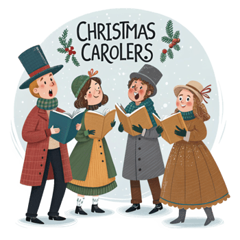 Christmas Carolers With A Christmas png