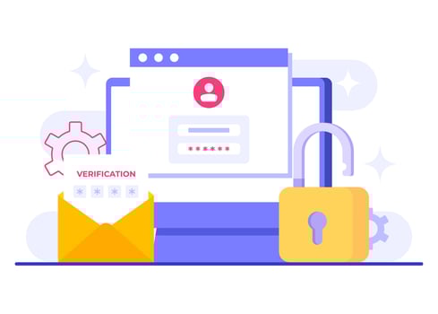 People implement two-step verification to ensure security, OTP, Authentication password, One-time password for secure login for a account or app, Login page on computer screen vector