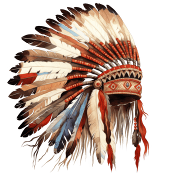 Ornate Native American Headdress with Vibrant Feathers and Beads png