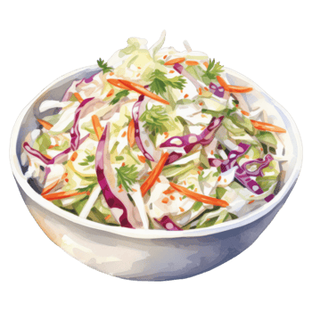 Vibrant Coleslaw Salad in a White Bowl, Fresh and Appetising png
