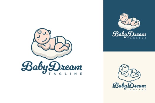 Baby and Sleep Logo Design vector