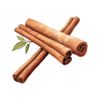 Aromatic Cinnamon Sticks with Ground Cinnamon and Leaf png